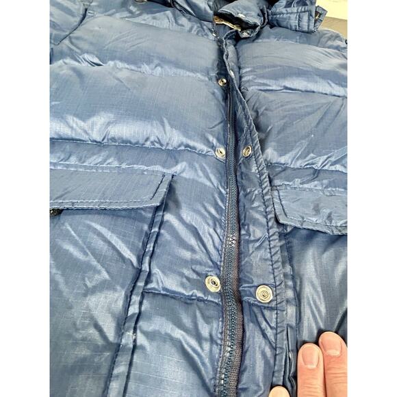 Vtg Ski Daddle Pack-In Products Duck Down Puffer Blue Jacket W/ Hood Size XL - Picture 5 of 16